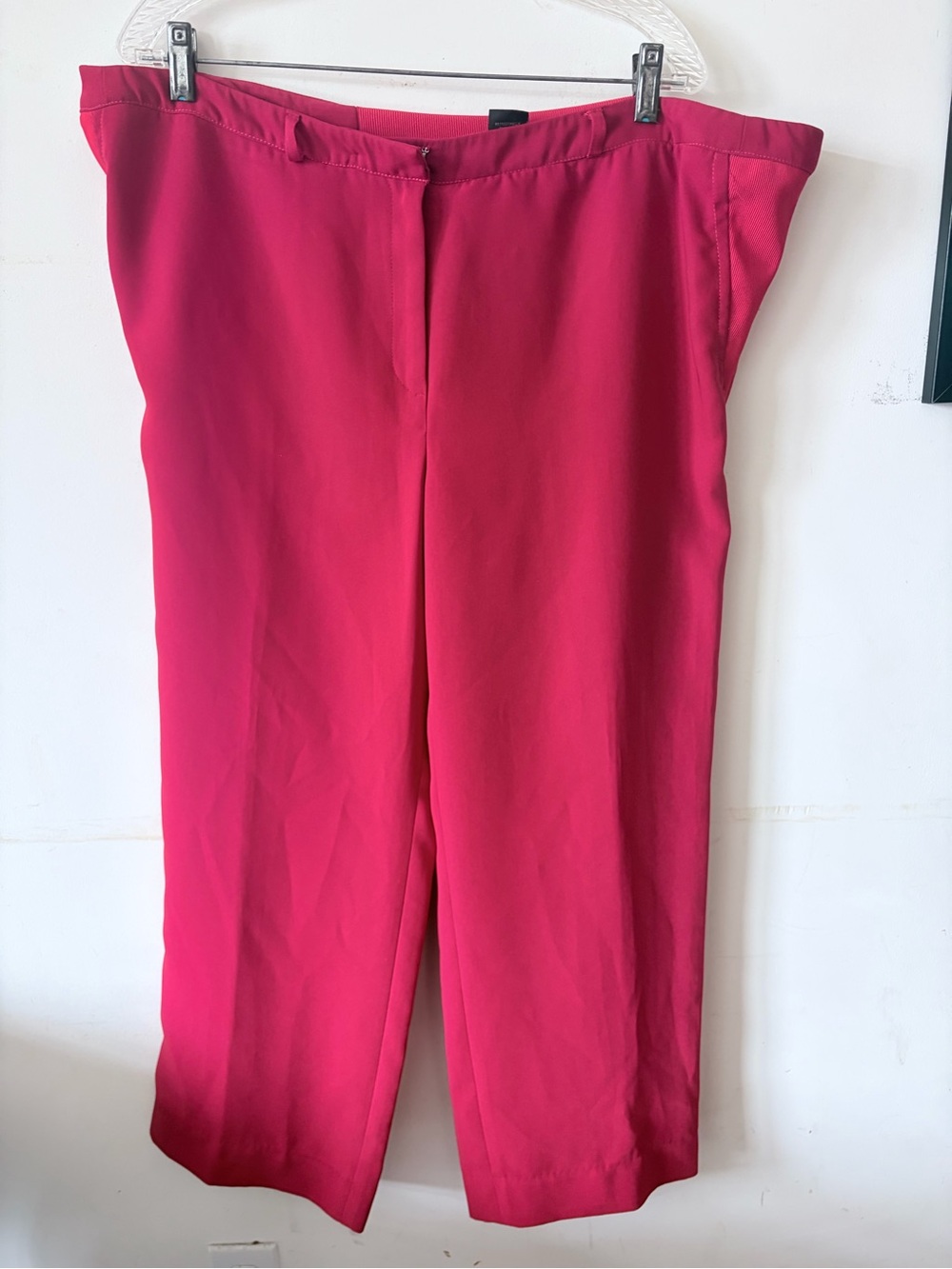 Bright Red Straight-Leg Pants